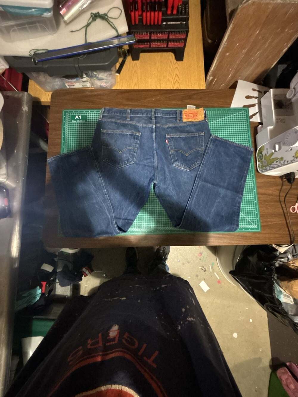 Levi's 501 Original Fit Jeans Size 40x32 Blue Denim Button Fly